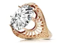 Ring Vintage style Zircon Original Vintage 14K Rose Gold vrc003r